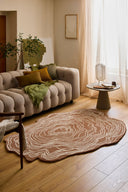 Cèdre blanc – Tapis en laine forme organique - Marron
