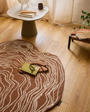 Cèdre blanc – Tapis en laine forme organique - Marron