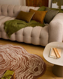 Cèdre blanc – Tapis en laine forme organique - Marron
