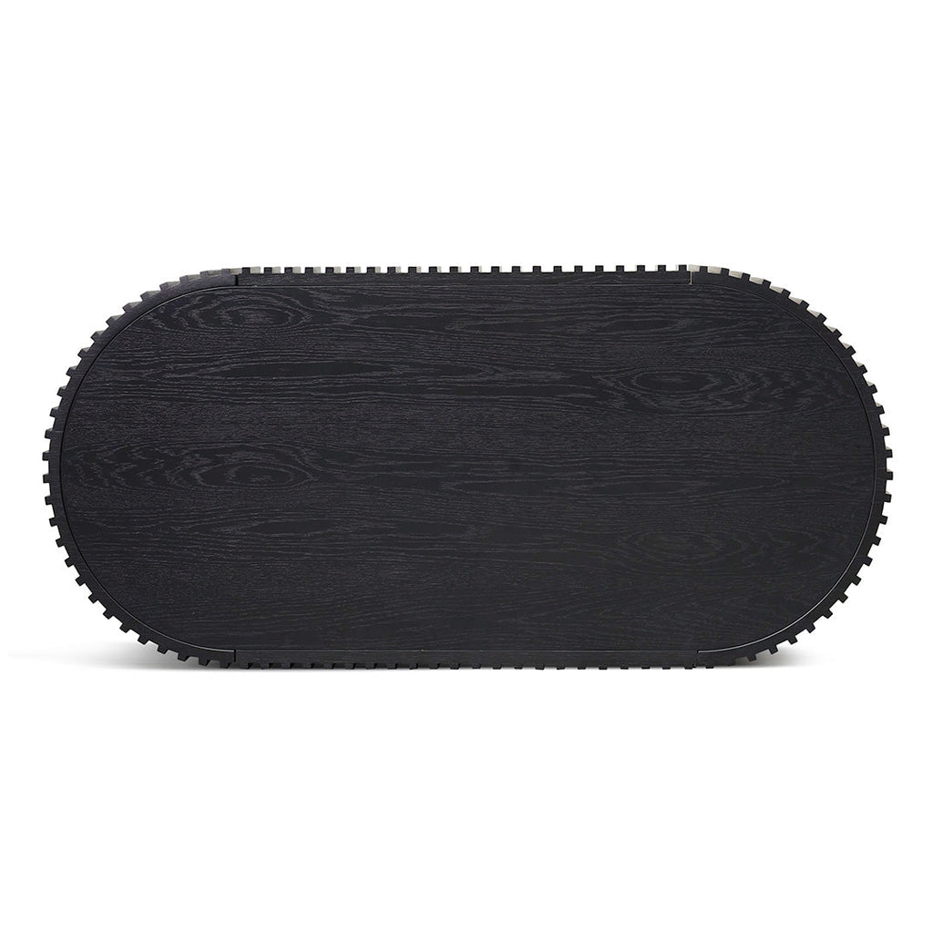 Maggie 1.3m Oval Coffee Table - Full Black Oak