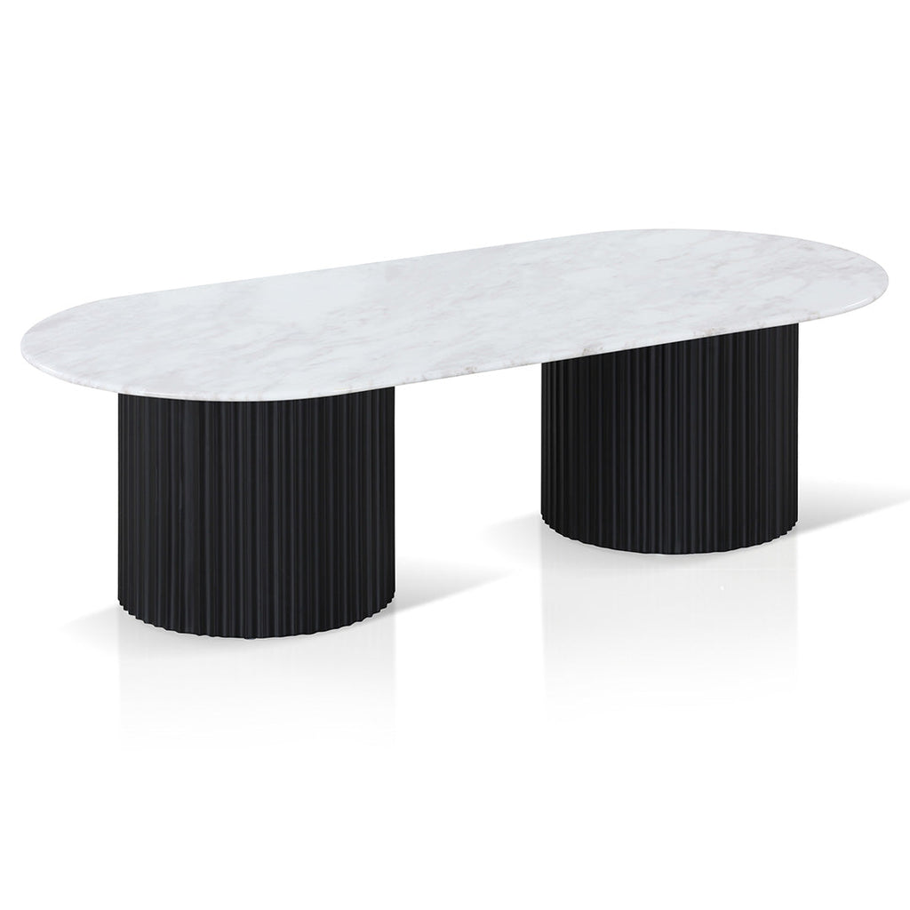 Elino 1.3m Marble Coffee Table - Black