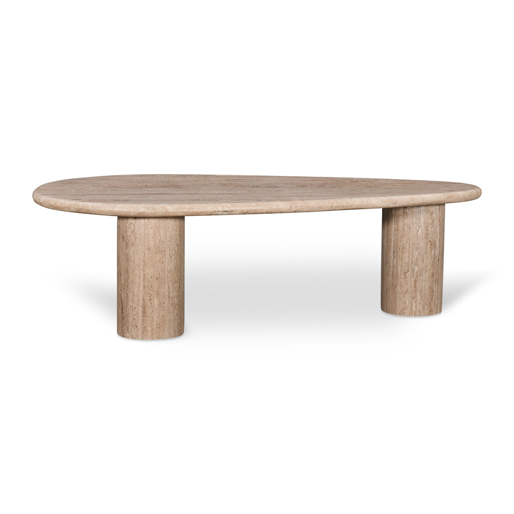 Juro 1.2m Travertine Top Oval Coffee Table