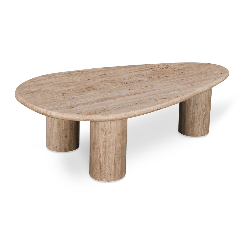 Juro 1.2m Travertine Top Oval Coffee Table