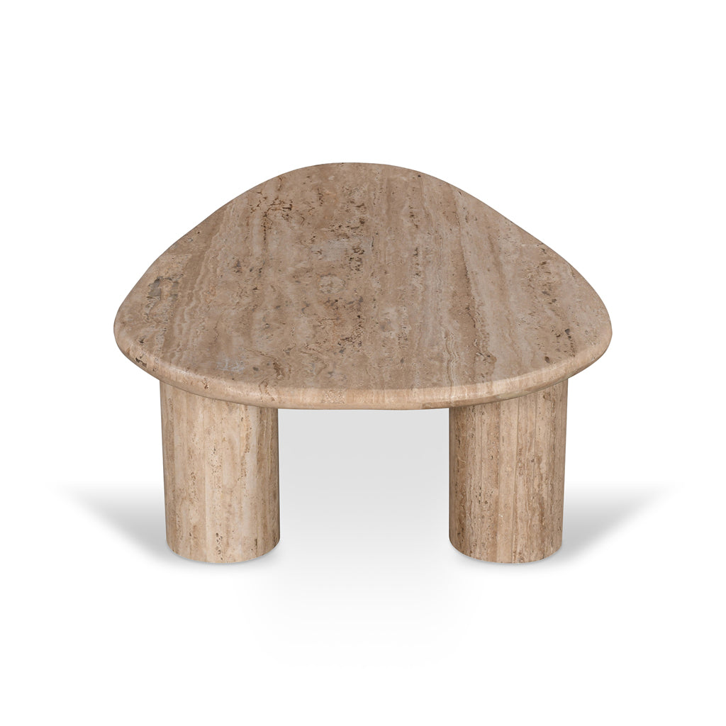Juro 1.2m Travertine Top Oval Coffee Table