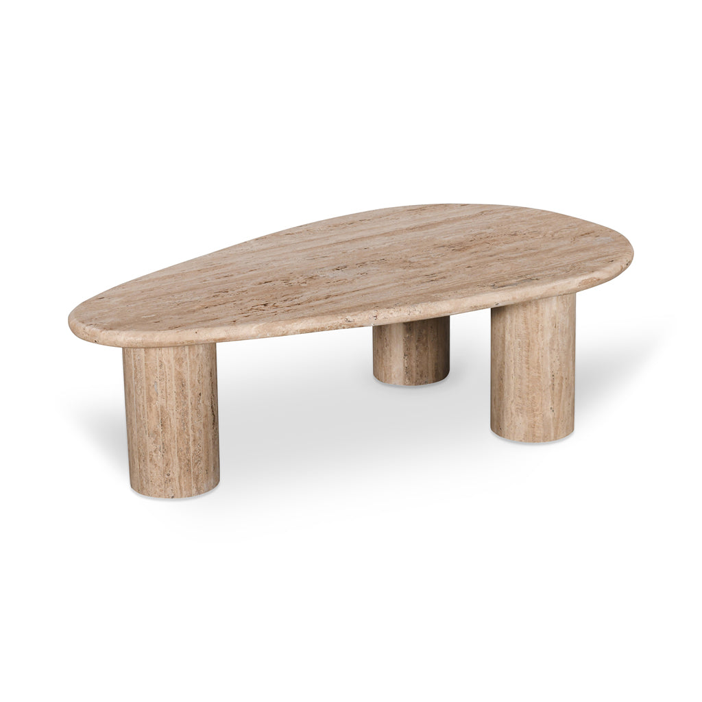 Juro 1.2m Travertine Top Oval Coffee Table
