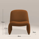 Arlet Accent Chair | Caramel Brown Sustainable Mohair Velvet & Walnut