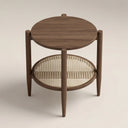 Soller Round Wooden Side Table | Walnut & Natural