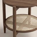 Soller Round Wooden Side Table | Walnut & Natural