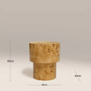 Dalton Round Wooden Side Table | Burl Wood