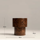 Dalton Round Wooden Side Table | Walnut Burl Wood