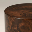 Dalton Round Wooden Side Table | Walnut Burl Wood