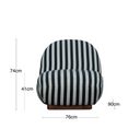 Erin Armchair | Striped Fabric & Walnut