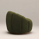 Ivy Swivel Armchair | Olive Green Sustainable Velvet & Walnut