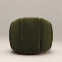 Ivy Swivel Armchair | Olive Green Sustainable Velvet & Walnut