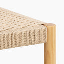 Alvin Wooden Low Stool | Natural Weave & Oak