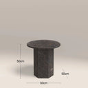 Naxos Round Side Table | Storm Grey Marble