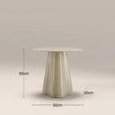 Hadley Round Side Table | Soft Ecru Sandblasted Glass & High Gloss Ecru