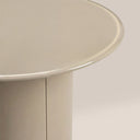 Flore Round Side Table |  Soft Ecru Glass & High Gloss Ecru