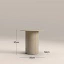 Flore Round Side Table |  Soft Ecru Glass & High Gloss Ecru