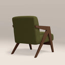 Bennie Accent Chair | Olive Green Sustainable Velvet & Walnut