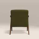 Bennie Accent Chair | Olive Green Sustainable Velvet & Walnut