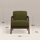 Bennie Accent Chair | Olive Green Sustainable Velvet & Walnut