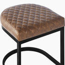 Matteo Low Stool | Vintage Tan Faux Leather