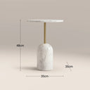 Kingston Round Side Table | White Marble & White