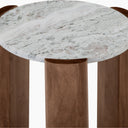 Emil Round Side Table | Grey Marble & Walnut