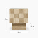 Checkmate Side Table | Natural Travertine