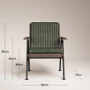 Wickham Armchair | Green Faux Leather & Walnut