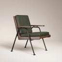 Wickham Armchair | Green Faux Leather & Walnut