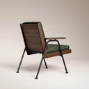 Wickham Armchair | Green Faux Leather & Walnut