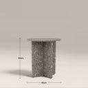 Wedge Round Side Table | Cloud Grey Riverstone Marble