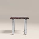 Gio Square Side Table | Burgundy Rosso Levanto Marble & Chrome