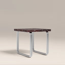 Gio Square Side Table | Burgundy Rosso Levanto Marble & Chrome