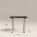 Gio Square Side Table | Burgundy Rosso Levanto Marble & Chrome