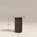 Pedersen Round Side Table | Cappuccino Brown Riverstone Marble & Walnut