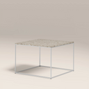 Root Square Side Table | Latte Riverstone Marble