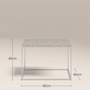 Root Square Side Table | Latte Riverstone Marble