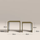 Barney Set of 2 Rectangle Nesting Side Tables | High Gloss Olive Green