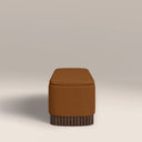 Oberon Storage Ottoman | Caramel Sustainable Mohair Velvet & Walnut