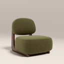 Didsbury Accent Chair | Moss Green Sustainable Mohair Velvet & Walnut