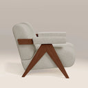 Paulo Accent Chair | Speckled Stone Sustainable Boucle & Walnut
