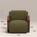 Talie Accent Chair | Moss Green Sustainable Mohair Velvet & Walnut
