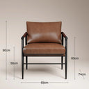 Barbican Armchair | Vintage Tan Faux Leather & Black