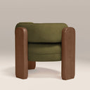 Porter Armchair | Moss Green Sustainable Mohair Velvet & Walnut