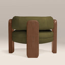 Porter Armchair | Moss Green Sustainable Mohair Velvet & Walnut