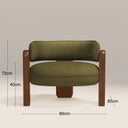 Porter Armchair | Moss Green Sustainable Mohair Velvet & Walnut