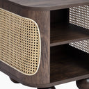 Una Square Wooden Side Table  | Walnut & Cane